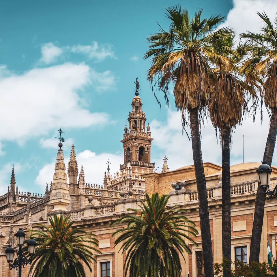 The Giralda bell tower of the Seville Cathedral